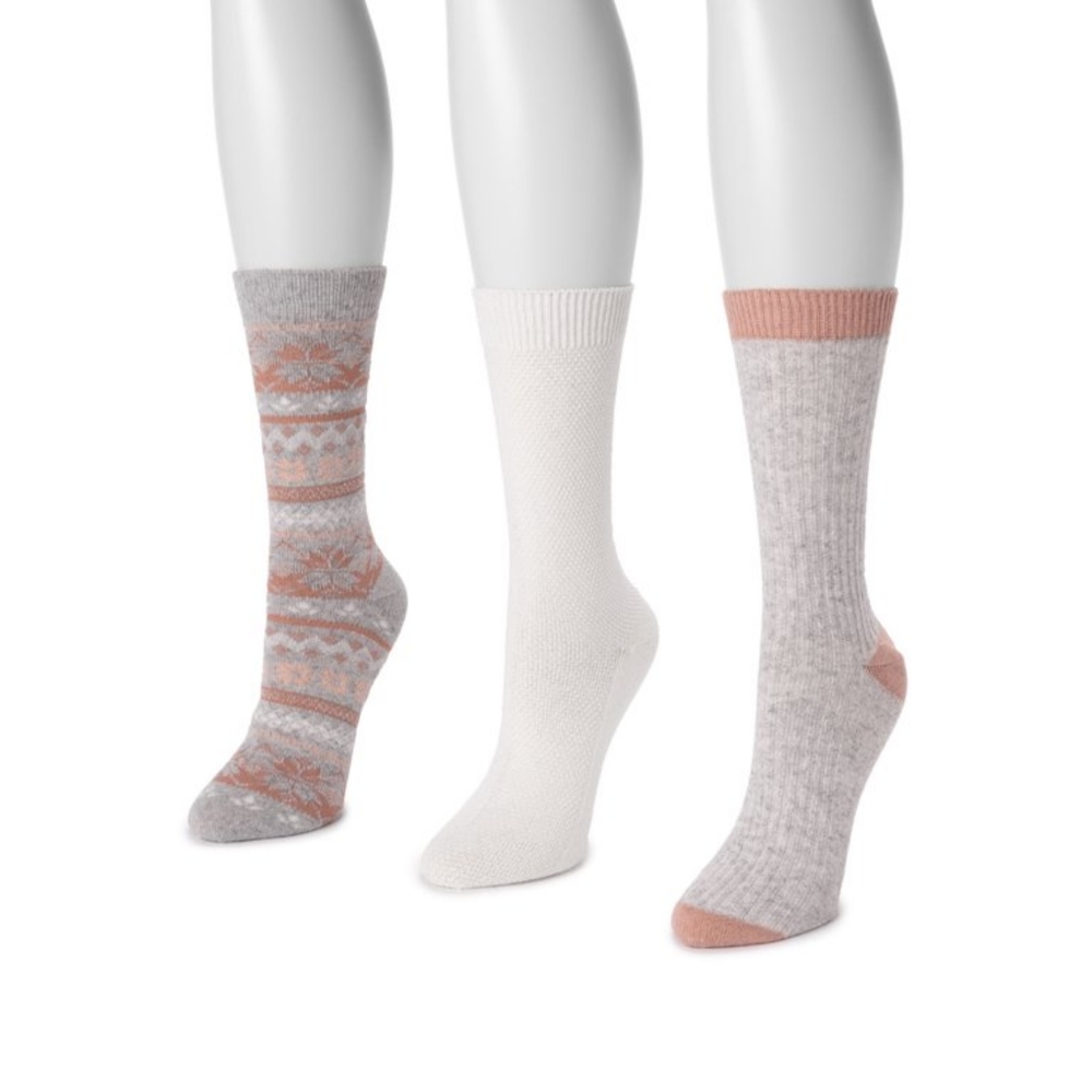 MUK LUKS Womens Boot Socks 3 Pair Pack